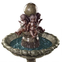 50" Four Splashing Cherubic Children Sculptural Outdoor Garden Fountain