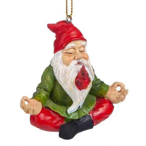 3" Meditating Gnome Hand Painted Holiday Ornament 4 3" Meditating Gnome Hand Painted Holiday Ornament - Image 2