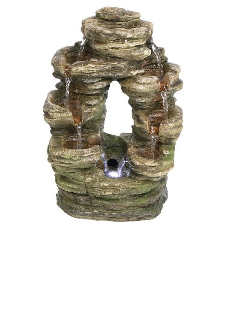 13.5" Horseshoe Bend Cascading Double Stream Garden Fountain 3 13.5" Horseshoe Bend Cascading Double Stream Garden Fountain