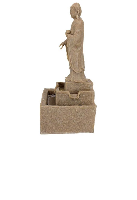 23.5" Buddha Meditative Cascading Illuminated Sculptural Garden Fountain 6 23.5" Buddha Meditative Cascading Illuminated Sculptural Garden Fountain - Image 4