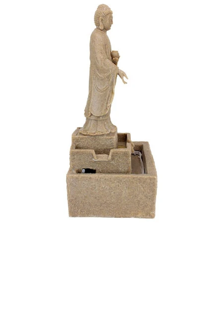 23.5" Buddha Meditative Cascading Illuminated Sculptural Garden Fountain 8 23.5" Buddha Meditative Cascading Illuminated Sculptural Garden Fountain - Image 6