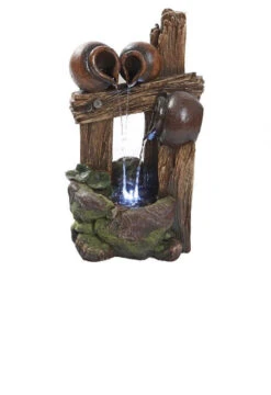 18" Ravello Three Urn Illuminated Cascading Sculptural Garden Fountain
