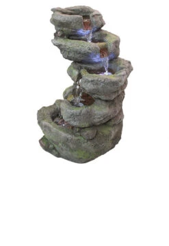 17.5" Illuminated Breakneck Falls Cascading Outdoor Garden Fountain -Ornaments Store dtosc20qn164019 4 47278.1587643943