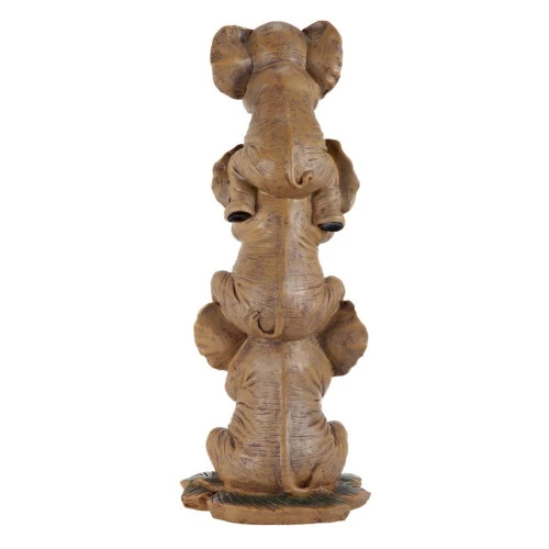 24" Brown Contemporary No Evil Elephants Large Tabletop Decor 6 24" Brown Contemporary No Evil Elephants Large Tabletop Decor - Image 4