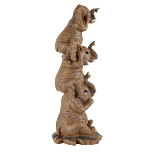 24" Brown Contemporary No Evil Elephants Large Tabletop Decor 7 24" Brown Contemporary No Evil Elephants Large Tabletop Decor - Image 5