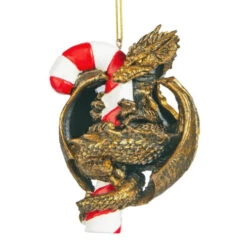Set Of 3 Gold And Red Sugar Breathing Dragon Ornaments 4" -Ornaments Store dtosc cl95801 3 82891.1665434192