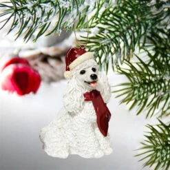 3.5" Sitting Poodle Dog Hand Painted Holiday Ornament -Ornaments Store dtosc jh576314 3 84591.1670490067