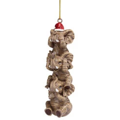 5" Brown And Red Elephant Hanging Christmas Ornament -Ornaments Store dtosc qs94879 3 74437.1587644296