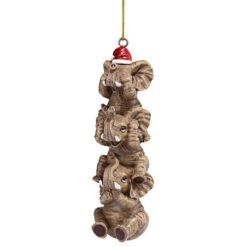 3ct Brown And Red Elephant Hanging Christmas Ornament 5" -Ornaments Store dtosc qs994879 3 38019.1587644728