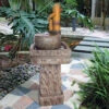 42.5" Bamboo Peaceful Pedestal Outdoor Garden Fountain