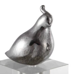 Set Of 3 Silver Metal Bird Statues With Crystal Bases 7" -Ornaments Store dutm2017547 2 29138.1588374305