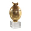 10" Antique Gold Hatched Egg Box With Perched Bird Handle Lid -Ornaments Store dutm2018631 65364.1588374300