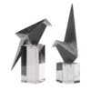 13” Silver Origami Bird Figurines Set Of 2 2 13” Silver Origami Bird Figurines Set Of 2 -Ornaments Store dutm2018993 28739.1588374231