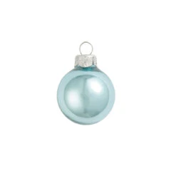 28ct Blue Shiny Finish Glass Christmas Ball Ornaments 2" (50mm)