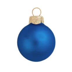 40ct Blue Matte Finish Glass Christmas Ball Ornaments 1.5" (40mm)