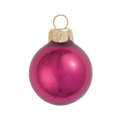 2ct Pink Pearl Finish Glass Christmas Ball Ornaments 6" (150mm)