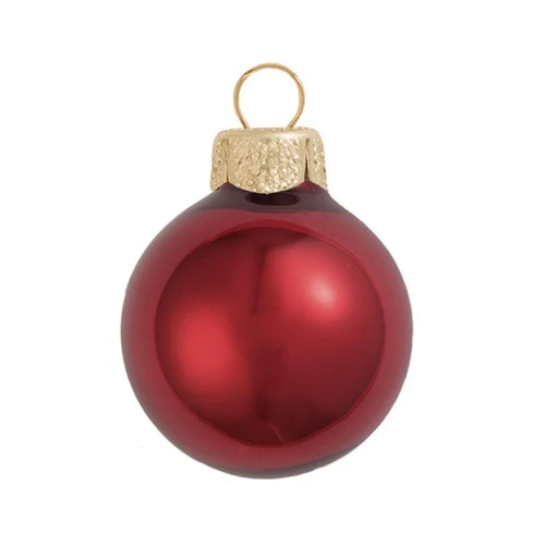 8ct Red Pearl Finish Glass Christmas Ball Ornaments 3.25" (80mm) 3 8ct Red Pearl Finish Glass Christmas Ball Ornaments 3.25" (80mm)