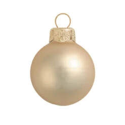 28ct Gold Matte Finish Glass Christmas Ball Ornaments 2" (50mm)