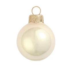 6ct Gold Pearl Finish Glass Christmas Ball Ornaments 4" (100mm)
