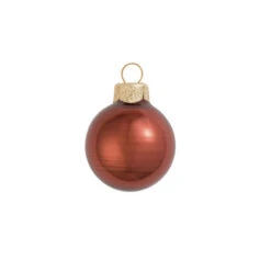 4ct Brown Pearl Finish Glass Christmas Ball Ornaments 4.75" (120mm)