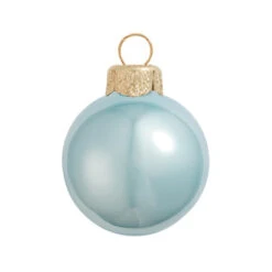 12ct Blue Shiny Glass Christmas Ball Ornaments 2.75" (70mm)