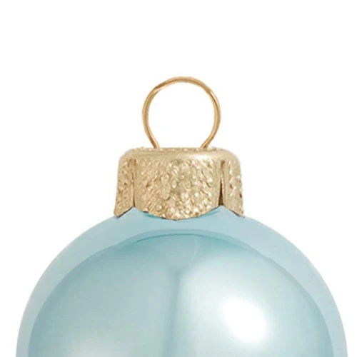 12ct Blue Shiny Glass Christmas Ball Ornaments 2.75" (70mm) 4 12ct Blue Shiny Glass Christmas Ball Ornaments 2.75" (70mm) - Image 2