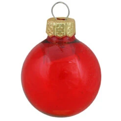 40ct Clear Red Glass Ball Christmas Ornaments 1.5" (40mm)