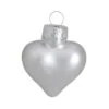 56ct Matte Silver Glass Heart Christmas Ornaments 1.75" (45mm) -Ornaments Store dwhi2028983 86255.1588371144