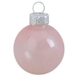 8ct Pink Clear Glass Christmas Ball Ornaments 3.25" (80mm)