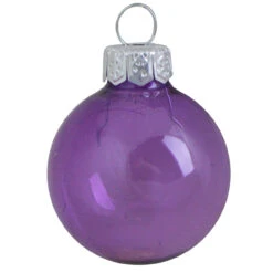 28ct Soft Lavender Clear Glass Ball Christmas Ornaments 2" (50mm)