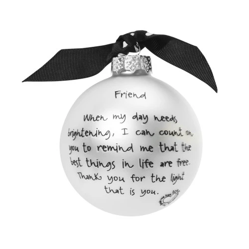 "Friendship Is One Of Life's Blessings" Glass Christmas Ball Ornament 2.75" (70mm) 4 "Friendship Is One Of Life's Blessings" Glass Christmas Ball Ornament 2.75" (70mm) - Image 2