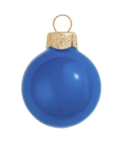 28ct Delft Blue Pearl Glass Christmas Ball Ornaments 2" (50mm)