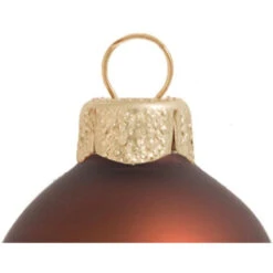 28ct Brown Matte Finish Glass Christmas Ball Ornaments 2" (50mm) -Ornaments Store dwhi 27782 03 85220.1600132617
