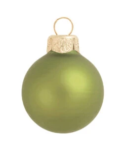 40ct Pale Green Matte Glass Christmas Ball Ornaments 1.5" (40mm)