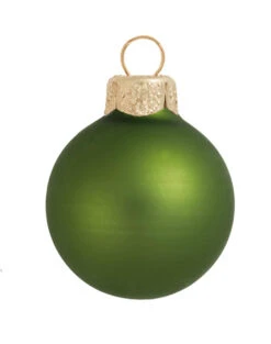 6ct Lime Green Matte Glass Christmas Ball Ornaments 4" (100mm)