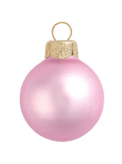 12ct Pink Glass Matte Finish Christmas Ball Ornaments 2.75" (70mm)