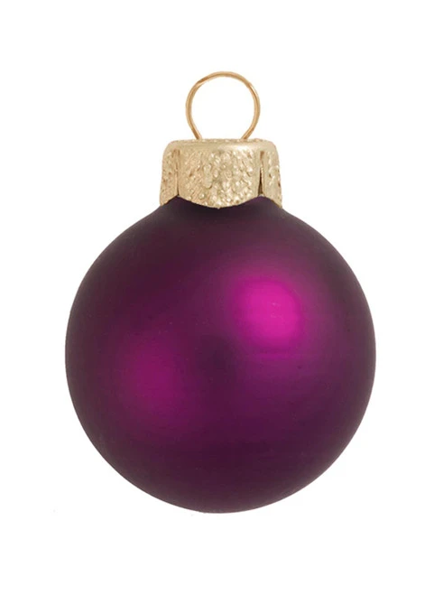 40ct Plum Purple Matte Glass Christmas Ball Ornaments 1.5" (40mm) 3 40ct Plum Purple Matte Glass Christmas Ball Ornaments 1.5" (40mm)
