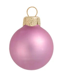 28ct Rosewood Pink Matte Glass Christmas Ball Ornaments 2" (50mm)