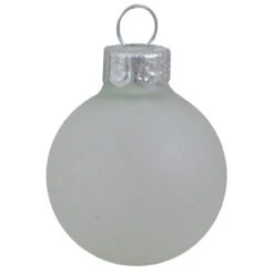 Clear White Matte Finish Glass Ball Christmas Ornament 7" (180mm)