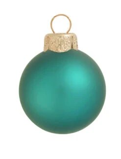 Matte Turquoise Blue Glass Ball Christmas Ornament 7" (180mm)