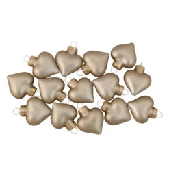 56ct Matte Gold Glass Heart Christmas Ornaments 1.75" (45mm) -Ornaments Store dwhi 28985 2 45651.1588371318