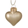 56ct Matte Gold Glass Heart Christmas Ornaments 1.75" (45mm)