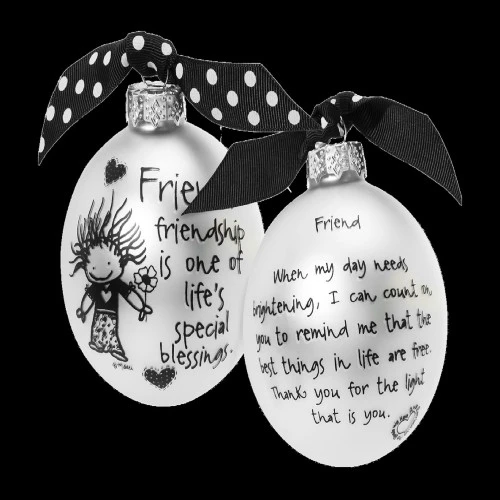 "Friendship Is One Of Life's Blessings" Glass Christmas Ball Ornament 2.75" (70mm) 5 "Friendship Is One Of Life's Blessings" Glass Christmas Ball Ornament 2.75" (70mm) - Image 3