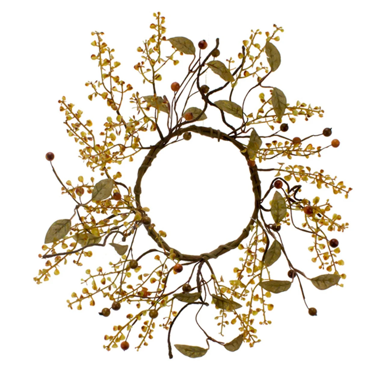 Set Of 2 Green And Red Large Fall Peppergrass Candle Ring 3 Set Of 2 Green And Red Large Fall Peppergrass Candle Ring