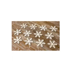 Pack Of 12 White Artificial Snowflake Christmas Hanging Ornaments