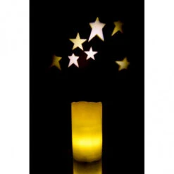 6" Black And Yellow Country Star Projection Candle
