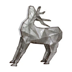 13.5" Silver Metal Medium Galvanized Reindeer
