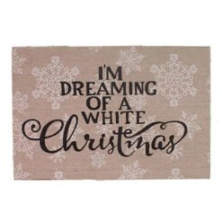 12" Light Brown Wood Dreaming Of White Christmas Sign