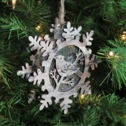 Northlight 6" Brown And Gray Pre-Lit Snowflake With Bird Christmas Ornament -Ornaments Store e179bphauaxsylsttvr69vi007bapau8 14222.1588357555