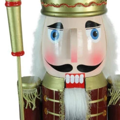 Northlight 48" Burgundy And White Wooden Christmas Nutcracker King With Scepter -Ornaments Store ehp4xfxfbwe9h7jliv2oce0o9pfbzpdk 57236.1664901050